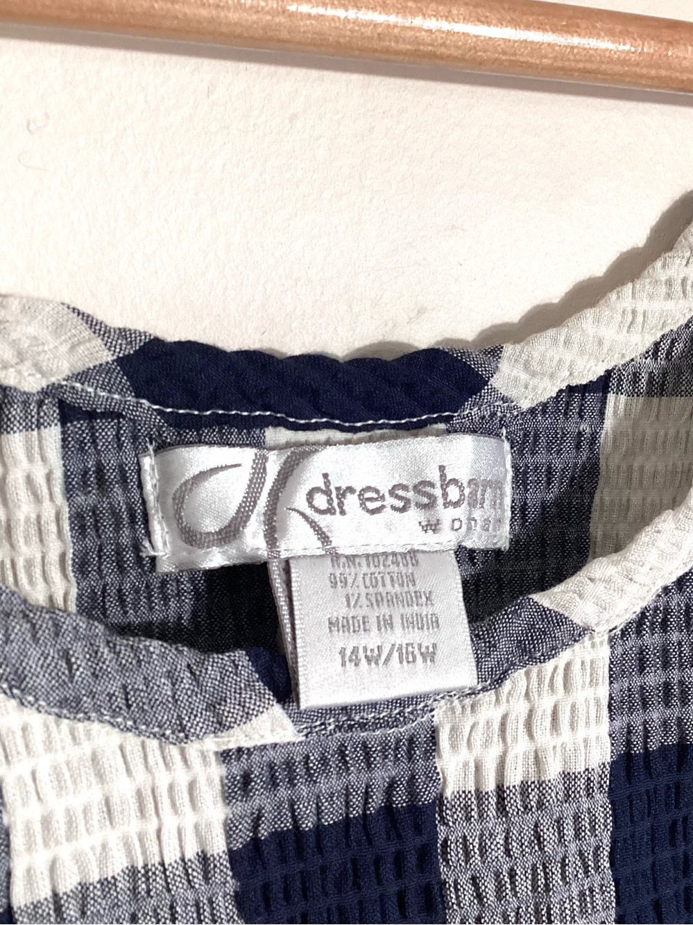 Dressbarn Vtg Gingham Tank Size 14/16 - Picture 11 of 12